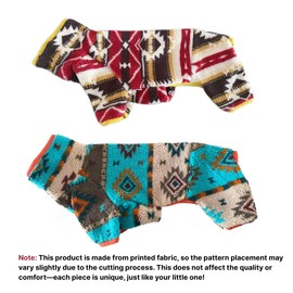 Whalemire Dog Pajamas for Dachshund,Boho Flannel 4-Leg Warm Winter Jumpsuit, Soft Fleece Dog Onesie for Small and Medium Dogs, Cozy Full Body Outfit for Wiener Dog (Blue, XL(19-23lbs))
