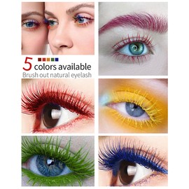 Raspberry Red Mascara Voluminous Waterproof Cat Eye Makeup Color Mascara for Eyelashes Best Volumizing Lengthening Curling Defining Washable Eye Lashes Party Stage Use, Women Girl Valentine's Mother's Day Gift