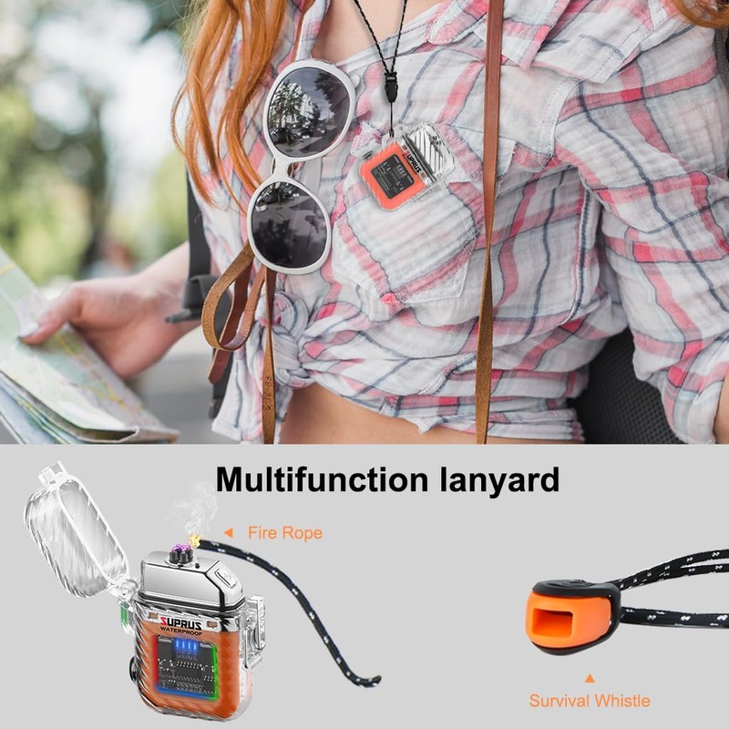 SUPRUS Luminous 3 Modes of Flashlight Windproof Waterproof Lighter Electric