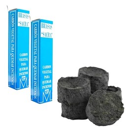 TAJ MAHAL MODA HINDU Brasa Carbon Vegetal Inodora 35 mm x 25mm | para Sahumerio, Copalero, Incienso, Asador o Multiusos | Quema Lenta, Iluminacion Instantanea | (30 Unidades)