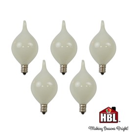 Holiday Bright Lights Indoor/Outdoor Tear Drop Light Replacement Bulbs White 5 Pack