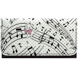 Animation Aristocats Little Princess Marie Musical Notes Purse Tri-Fold Coin Pocket & Card Holder, White