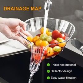 jwogngls 2 Pieces Drying Basket Funnel, Multifunctional Plastic Drip Tray, Household Kitchen Utensils, Food Drainer Basket with Funnel