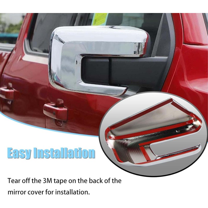 AUCERAMIC Chrome Mirror Caps Fit for Ford F150 2021 2022
