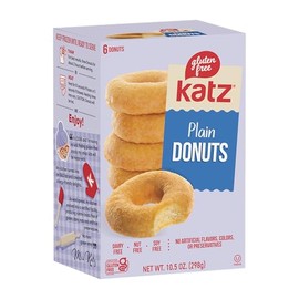 Katz Gluten Free Plain Donuts | Dairy, Nut, Soy and Gluten Free | Kosher (1 Pack, 10.5 Ounce)