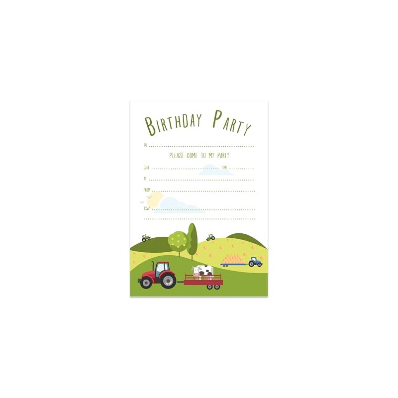 M & G Mustard & Gray Childrens Party Invitations (x24
