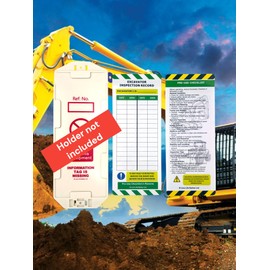 LIVELIFEBETTER® Excavator Inspection Tag Kit – Holders and Inserts - pre-use Checklist and Daily Inspection Record for Construction Safety (No Holders, 10 Inserts)