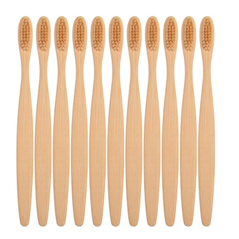 TEAMWILL 20pack Bamboo Toothbrush 100% Natural Organic Medium BPA Free