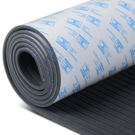 OCEANBROAD Camouflage Boat Flooring 48''x16'' Self-Adhesive Strip Cut Grooves Non-Slip Traction Pad EVA Foam Sheet Marine Grip Mat for Boats Decking Surfboard SUP Paddleboard Kayak, Dark Gray