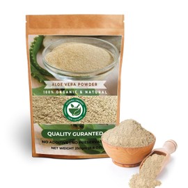 AYUSHKA ORGANIC Aloe Vera Powder | Aloe barbadensis | Hair Care, Skin Care, and Natural Remedies - 100% Pure, Chemical-Free, No Additives, (250Gm)