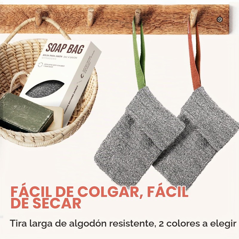 ZOMCHI Bolsa Exfoliante para Jabón y Esponja Corporal de Nailon