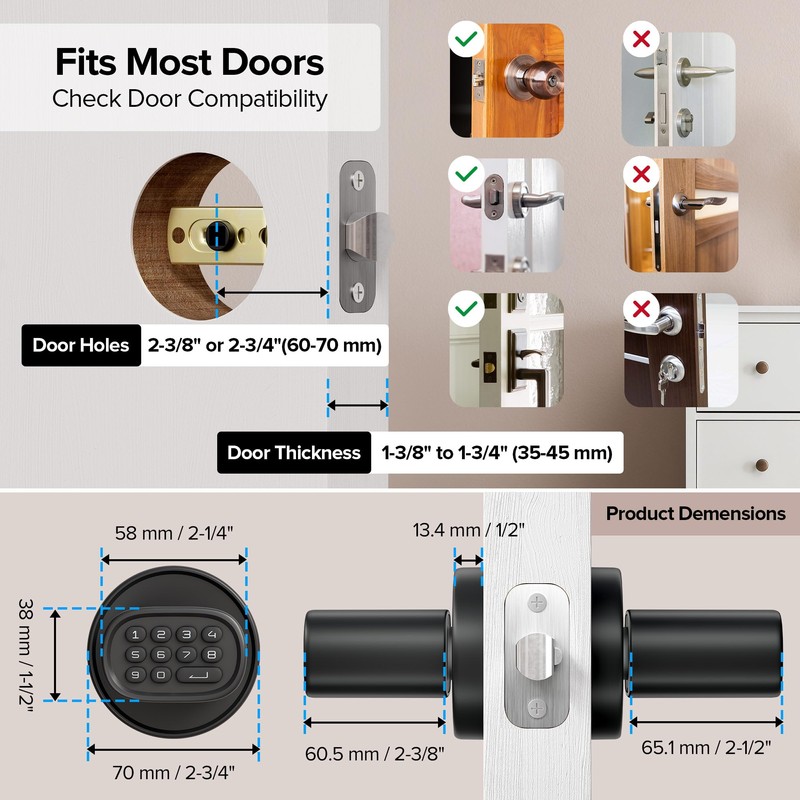 ThorBolt Keyless Entry Door Lock, Fingerprint Door Lock with Keypad