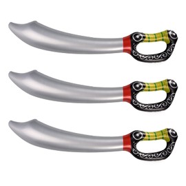 NUOM 3 Pack 60cm Inflatable Pirate Sword Cutlass Fancy Dress Party Prop Accessory for Party Supplies Cosplay Toy Props (3 Pack)