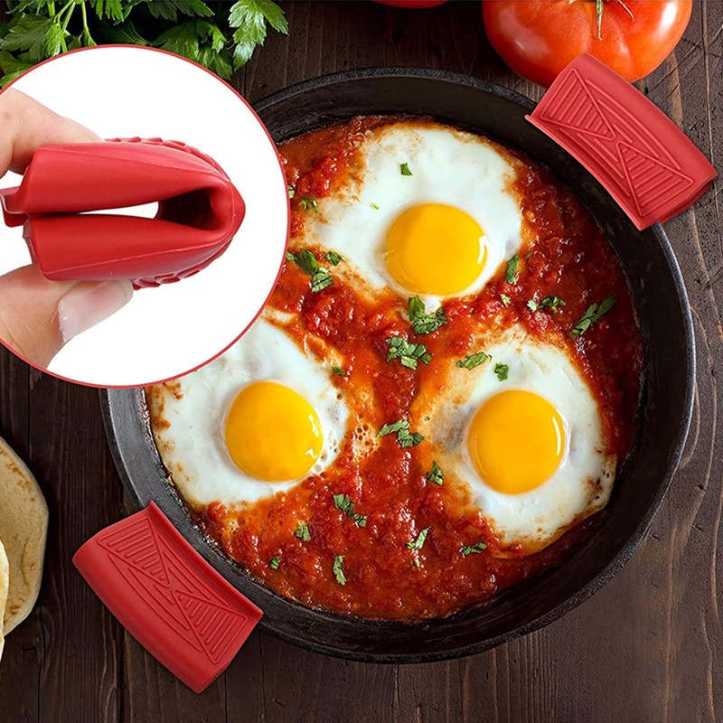 WUMUZAI 4 Pack Silicone Pot Handle Covers, Heat Resistant, Non