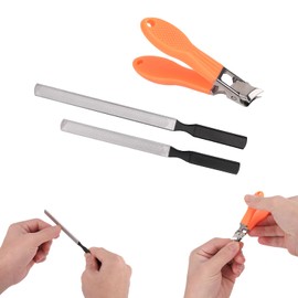 BOXOB Nail Clippers Files, Wide Jaw Opening Anti-Splash Slanted Nail Toenail Clipper Stainless Steel Household Thick Finger Nails Trimmer Cutter for Women and Men (Orange)