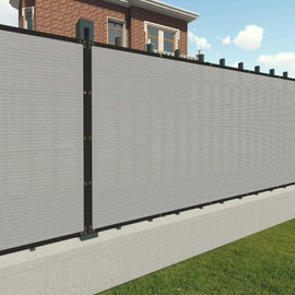 Patio Paradise 15'x5' Privacy Screen Fence Light Gray 180 GSM Mesh Shade Net Cover with Brass Grommets UV Blockage Heavy Duty Fencing for Garden Backyard, Commercial Grade