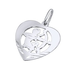 SILVEGO Women's Pendant 925 Sterling Silver Zodiac Sign Sagittarius Heart Pendant