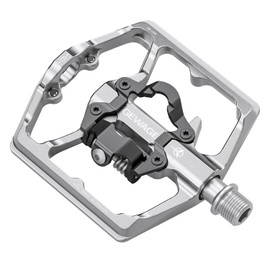 Mountain Bike Pedals- Dual Function Bicycle Flat Pedals and Clipless Pedals- 9/16" Platform Pedals Compatible with SPD for Road Mountain BMX Bike (Silver)