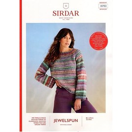Sirdar Jewelspun Chunky Knitting Pattern - 10702 Ladies Sweater