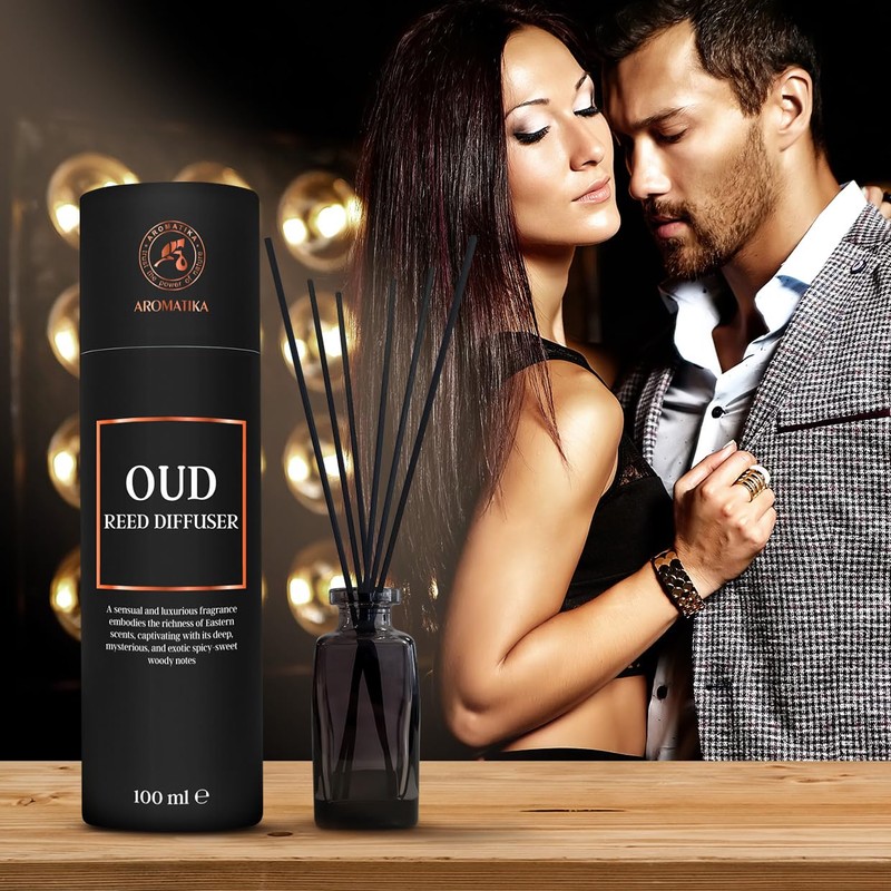 Reed Diffuser Oud 100ml - Fragrance Diffuser with Bamboo Sticks