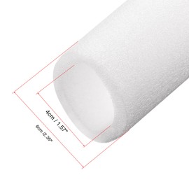 sourcing map Foam Tube Pipe Insulation Freeze Protection Cover 3.28 Ft Length 1.57in ID 2.36in OD Pipe Insulation Kits White 2 Pack
