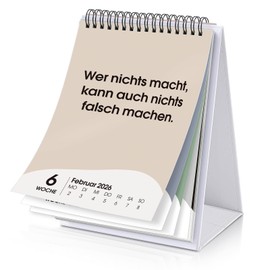 SKYDUE Demotivating Desk Calendar 2026, Calendar with 53 Unmotivating Sayings per Week, Funny Demotivation Calendar in Pocket Size A5, Funny Gift for Colleagues, Office Decoration