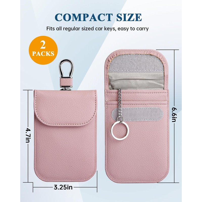 Teskyer 2 Pack Faraday Pouch for Car Keys, Keyless Car