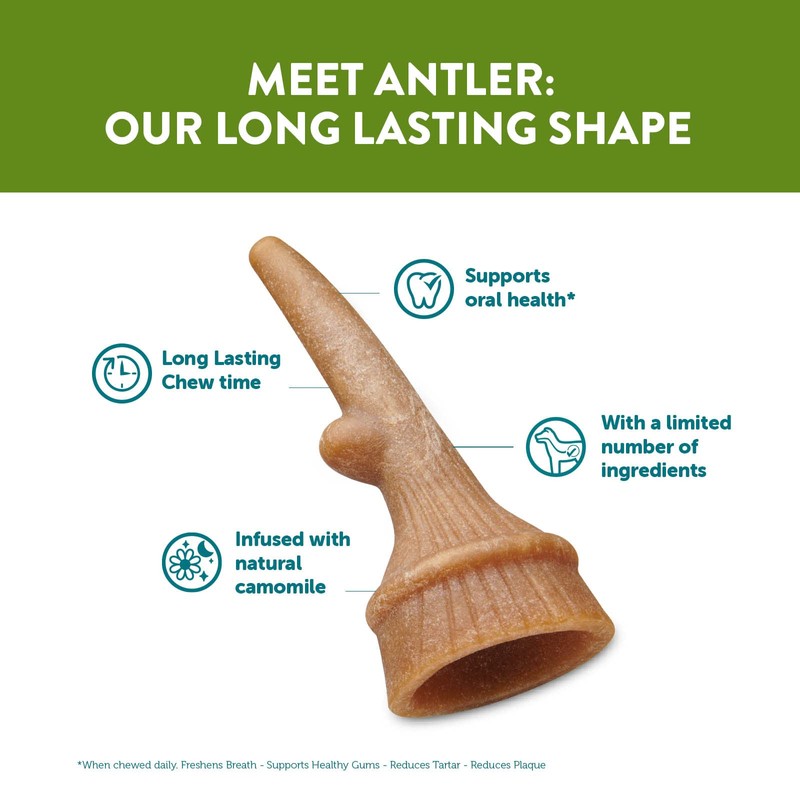 WHIMZEES Antler, Occupying Dental Treat with Calming Effects for Large