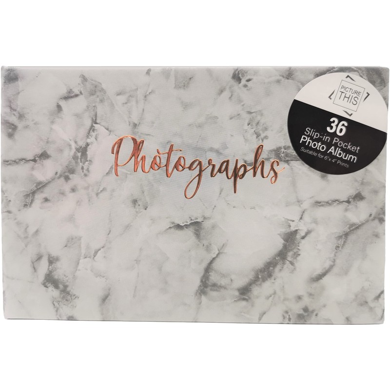 Marble Design Photo Album - Holds 36 Photos - Size: