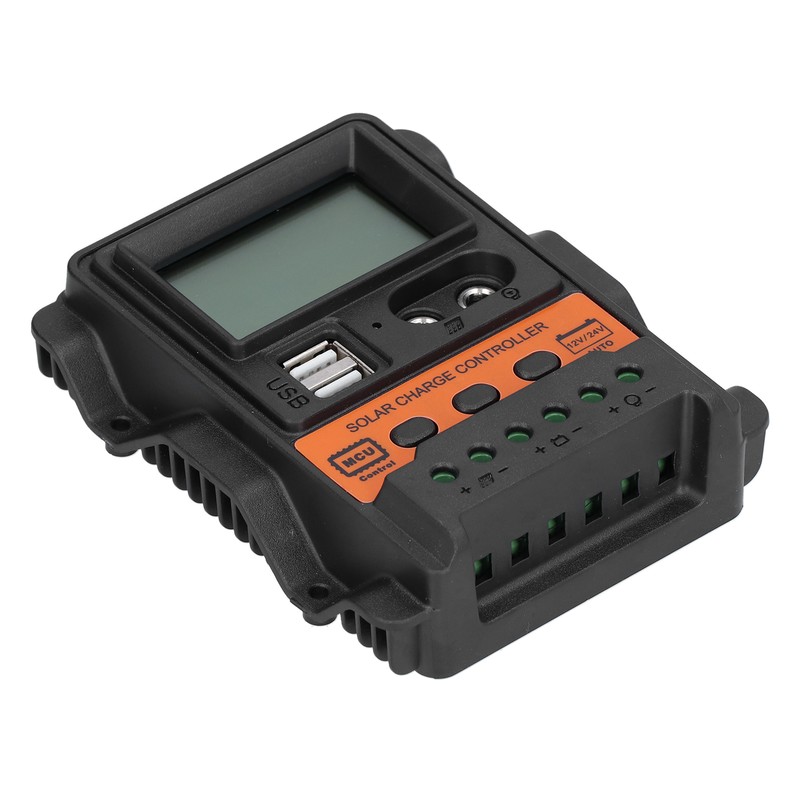 Solar Charge Controller LCD Display Double USB DC 12V‑24V Discharge