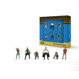 1/64 American Diorama Muscle Mechanics 6 Piece Diecast Figure Set (6 Figures) Limited Edition - AD-2417MJ