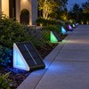 Outdoor Solar Step Lights – Warm White & RGB Triangle