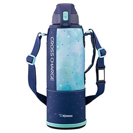 Zojirushi SD-FB15-AG Water Bottle, Direct Drinking, Sports Type, Stainless Steel Cool Bottle, 0.4 gal (1.5 L), Blue Stripe