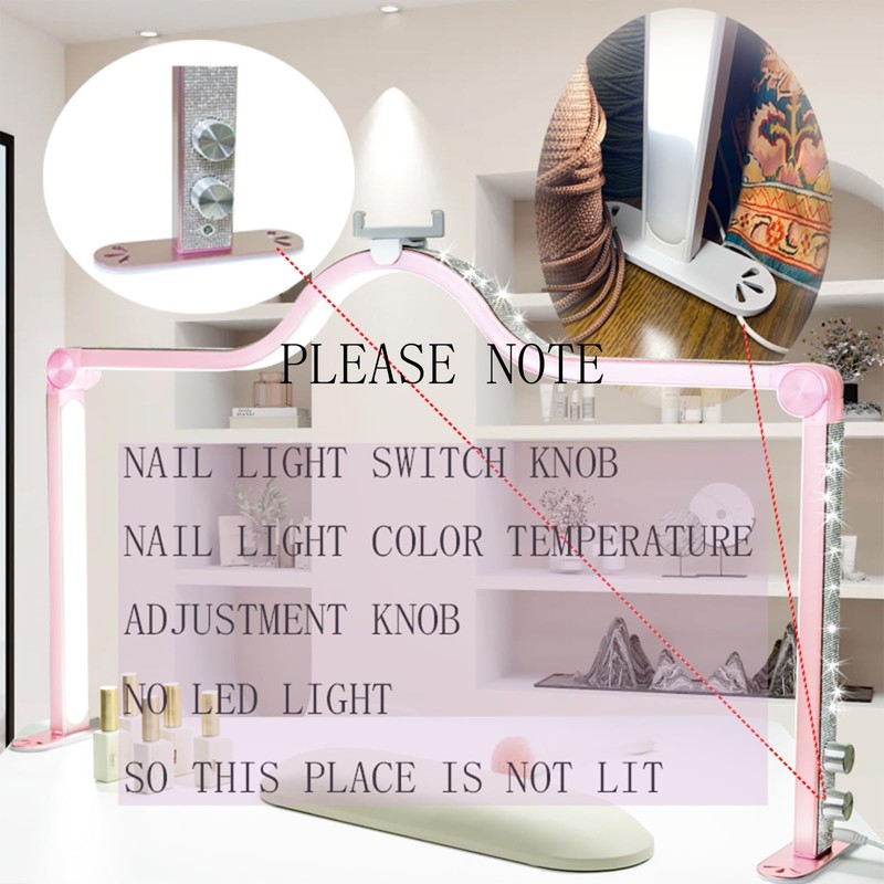 KEDAO Nail Light for Desk Half Moon Light for Nail