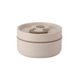 AIMALL Stainless Steel Insulated Lunch Box with Handle Leakproof Food Grade Double Layer Thermal Bento Container 350ML 650ML Portable Japanese Style Beige