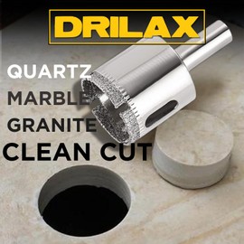 Drilax 1-5/8 Inch Diamond Hole Saw | 3/8" Standard Shank | for Shower Valves, Recessed Lights, Glass Jug Lamps | Drills Tile, Granite, Glass, Stone
