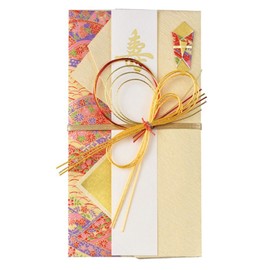 Maruai Ki-646R Shugi-Bukuro (Japanese Traditional Money Envelope) For Weddings, Japanese-Style, Hiyori, Red, 1 Piece