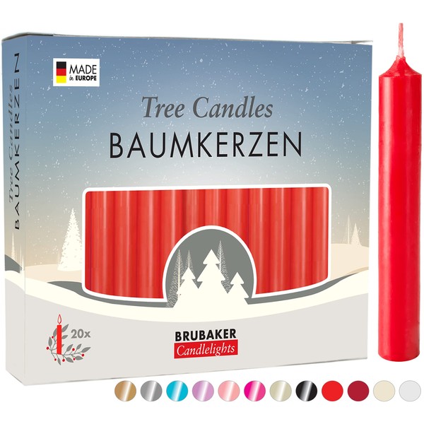 Brubaker Wax Tree Candles, Christmas Candles, Pyramid Candles, Christmas Tree Candles – Multicoloured