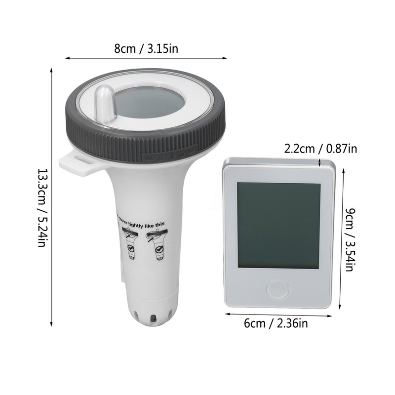 Wireless Solar Pool Temperature Meter High Accuracy IPX8 Waterproof LCD