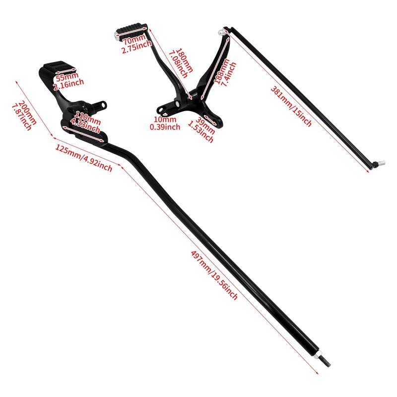 HDBUBALUS Motorcycle Forward Controls Pegs Levers Linkages Kit Set Fit