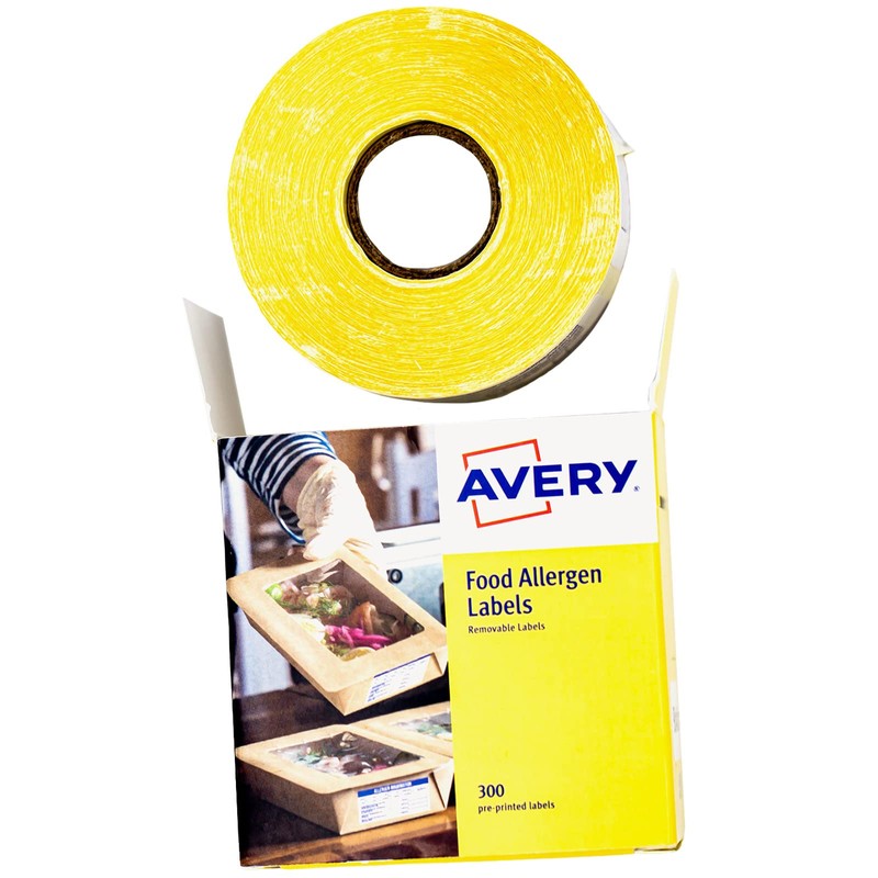 Avery Allergen Labels 98x40mm, 300 pcs roll Labels, Blue and