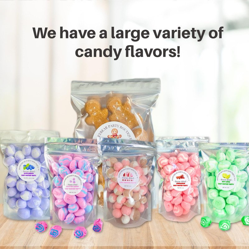 Freeze Dried HUCKLEBERRY Salt Water Taffy Candy - 2 oz