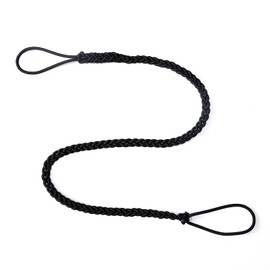 THJ 2.5mm Tangle Free Hair Ties for Thin Long Hair Elastic Spiral Ponytail Holders Tail Wrap Hair Ties for Sports Running Motorcycle Riding 24" 1 PCS Black