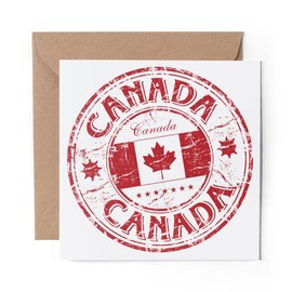 1 x Greeting Card Canada Canadian Flag - Blank Birthday Celebration Anniversary #7072