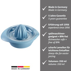 Westmark Lemon Citrus Juicer with Container, Diameter: 18.7 cm, Capacity: 0.5 Litres, Plastic, Limetta, Blue, 3091227B