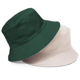 TAGVO Fishing Hat Double-Sided Wear Women's Large Bucket Hat XXL Sun Hat Outdoor Unisex 100% Cotton Foldable Summer Hat Bucket Hat for Head 60-66, Army Green-Beige