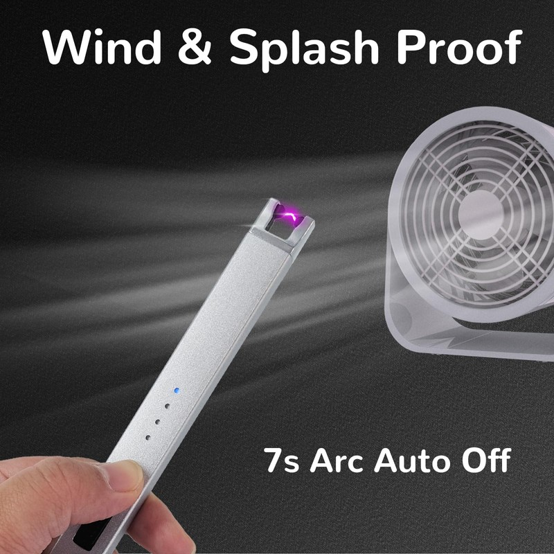 4 Pack Electric Candle Lighter USB Rechargeable Lighters Windproof Plasma