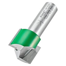 Trend CraftPro Straight Two Flute Router Cutter Bit, 1/2 Inch Shank, 24mm Cut Diameter & 19mm Cut Length, Tungsten Carbide Tipped, C032CX1/2TC