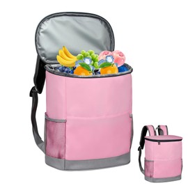 IYARKAI® Insulated Cooler Backpack, Backpack Cooler, 20 Can Backpack Cooler Leak Proof, Insulated Soft Cooler Bag, Lightweight, Cold-Weather Duffel Bag for Beach, Camping, Outdoor Activities (Pink)