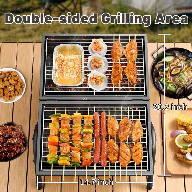 Portable Charcoal Grill Outdoor Stove: BBQ Easy to take Two